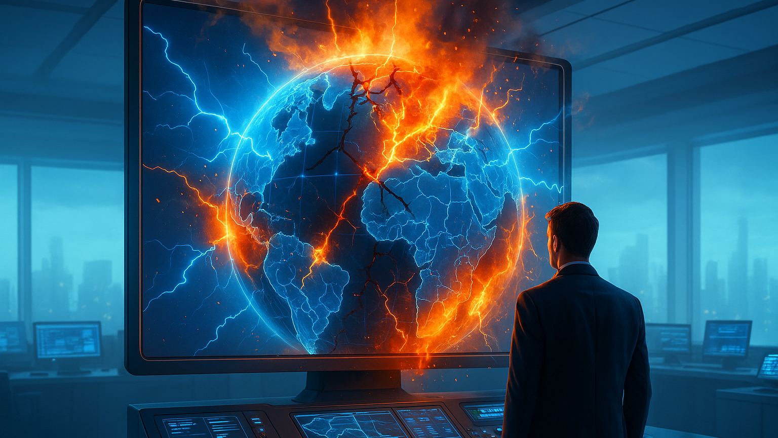 Crash im alten System. Eine Welt steht in Flammen.