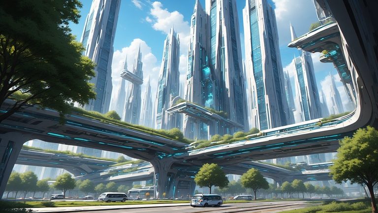 Eine futuristische Stadt